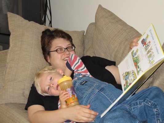 Christine and Tim reading (10-19-2005 12:05)