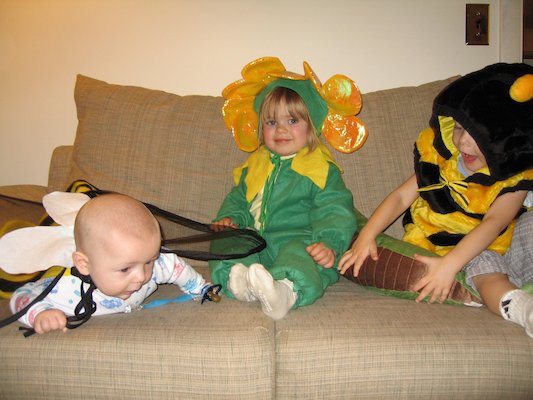 El Seedosaur and the Bee Twins (Cole, Emma and Tim) (10-30-2005 18:16)