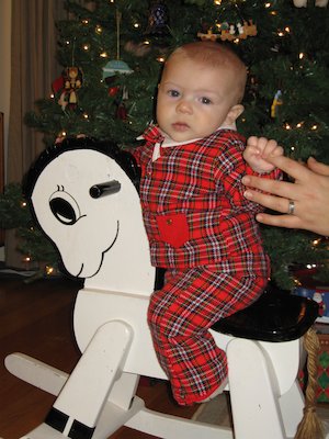 Cole on horse at 6 months (12-16-2005 19:42)
