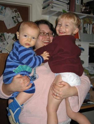 Tim, Cole and Mommy dancing (01-27-2006 19:36)