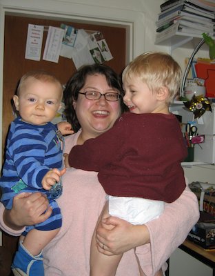 Tim, Cole and Mommy dancing (01-27-2006 19:37)