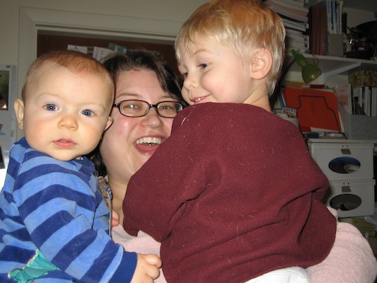 Tim, Cole and Mommy dancing (01-27-2006 19:37)