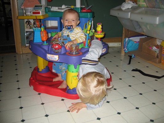 Tim under Cole in the bouncy-thing (05-29-2006 20:38)