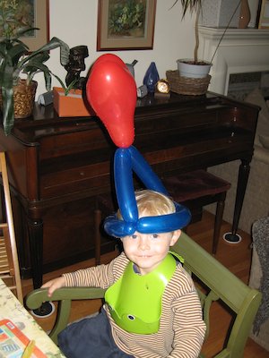 Tim wearing balloon hat (06-03-2006 12:34)