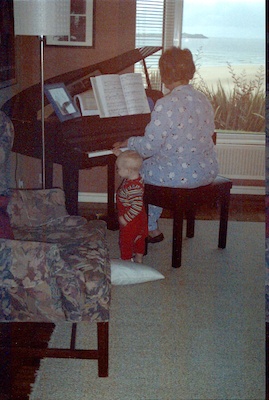 Cole and Donna playing the piano