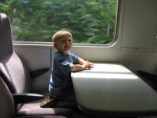 Tim riding the train home from St. ives (07-07-2006 14:31:29 BST)