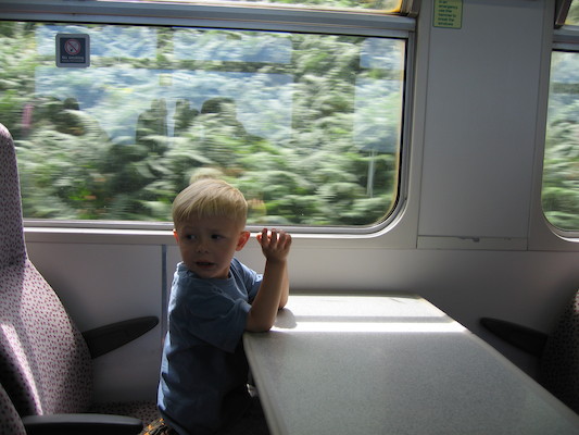 Tim riding the train home from St. ives (07-07-2006 14:31:38 BST)