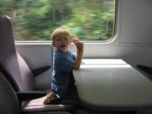 Tim riding the train home from St. ives (07-07-2006 14:31:42 BST)