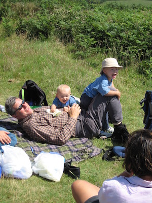 Tim and Cole jumping on Granddad (07-14-2006 13:29:13 BST)