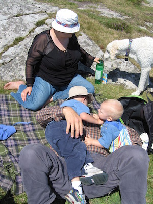 Tim and Cole jumping on Granddad (07-14-2006 13:29:28 BST)