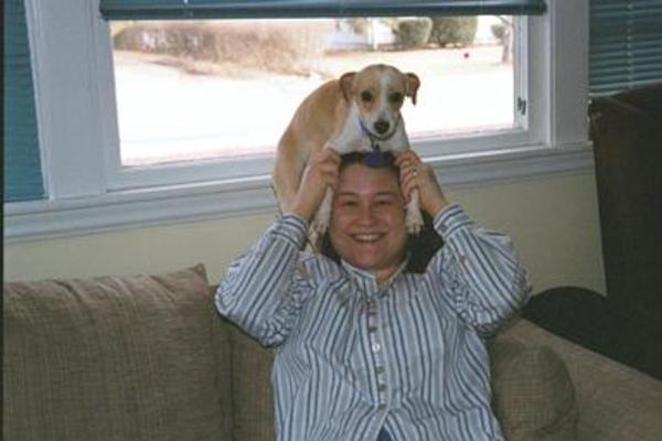 Xine wearing an Emily hat