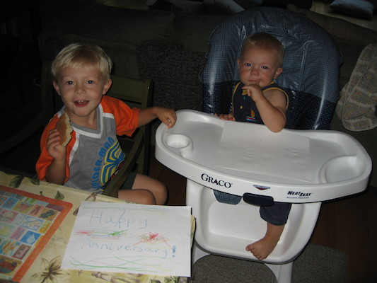 "Happy Anniversary" from Tim and Cole (08-09-2006 08:11)