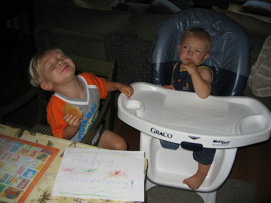 "Happy Anniversary" from Tim and Cole (08-09-2006 08:11)