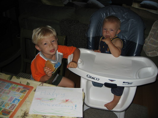 "Happy Anniversary" from Tim and Cole (08-09-2006 08:11)