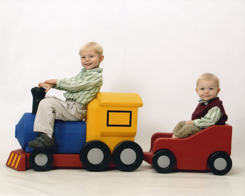 Tim and Cole on the Train (Portrait) (11-29-2006 20:12)