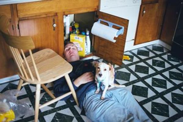 Emily helping the boy plumb