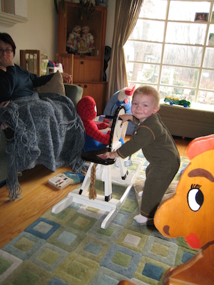 Cole prepares to mount his trusty steed (12-09-2006 12:38)