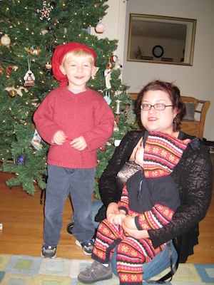 Tomten Tim, Cole and Mommy (12-16-2006 15:03)