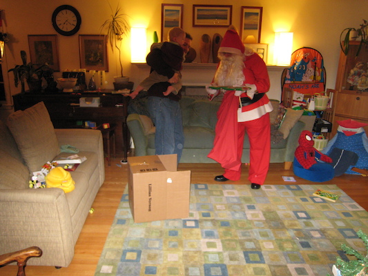 Santa visits Tim and Cole (12-24-2006 19:20)