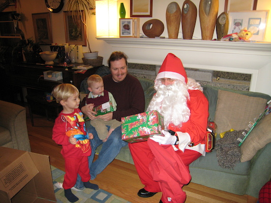 Santa visits Tim and Cole (12-24-2006 19:21)