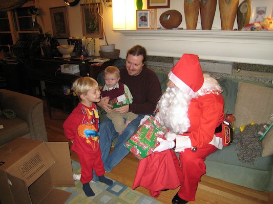 Santa visits Tim and Cole (12-24-2006 19:21)