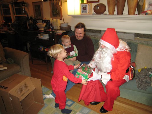 Santa visits Tim and Cole (12-24-2006 19:21)