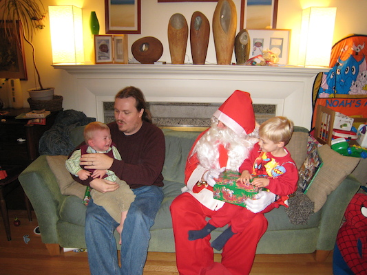 Santa visits Tim and Cole (12-24-2006 19:21)