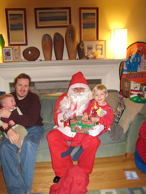 Santa visits Tim and Cole (12-24-2006 19:21)