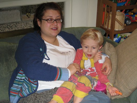 Mommy and Tim cuddling (01-23-2007 19:18)