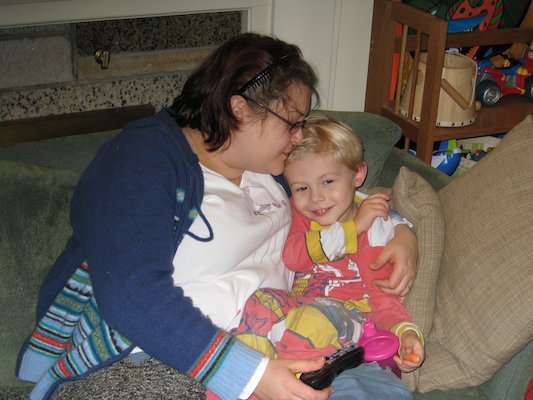 Mommy and Tim cuddling (01-23-2007 19:18)