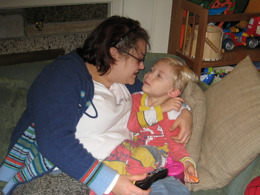 Mommy and Tim cuddling (01-23-2007 19:18)