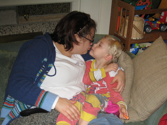 Mommy and Tim cuddling (01-23-2007 19:19)