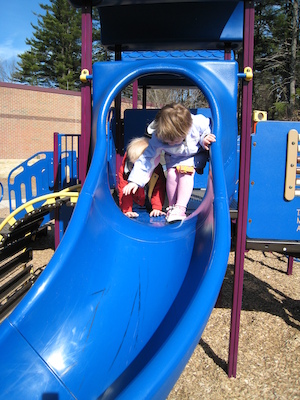 Emma and Cole on the slide (03-31-2007 10:17)