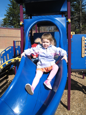 Emma and Cole on the slide (03-31-2007 10:17)