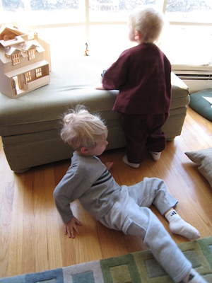 Cole cheking out the intruder (04-01-2007 09:26)