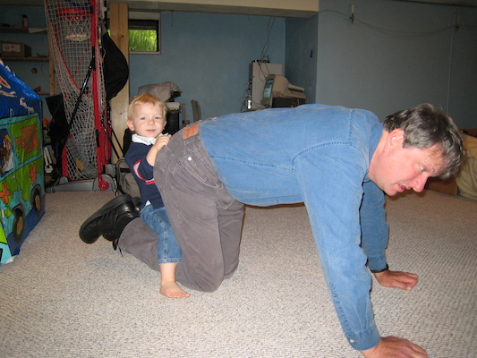Cole riding Granddad (05-19-2007 08:30)