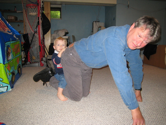 Cole riding Granddad (05-19-2007 08:30)