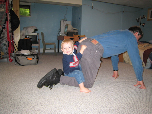 Cole riding Granddad (05-19-2007 08:30)