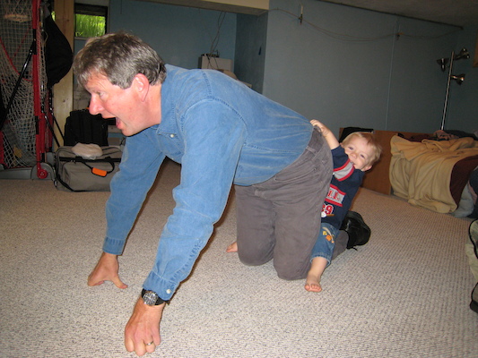Cole riding Granddad (05-19-2007 08:30)