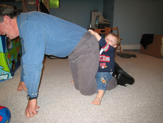 Cole riding Granddad (05-19-2007 08:30)