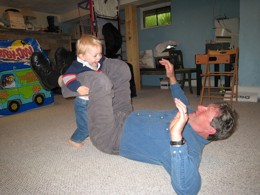 Cole climbing Granddad (05-19-2007 08:33)
