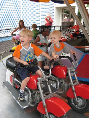 Tim and Cole on the motorbikes (06-14-2007 15:02)