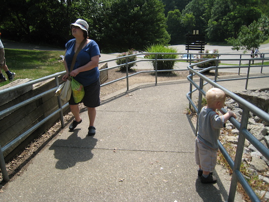 Christine and Cole watching ducks (06-16-2007 11:12)