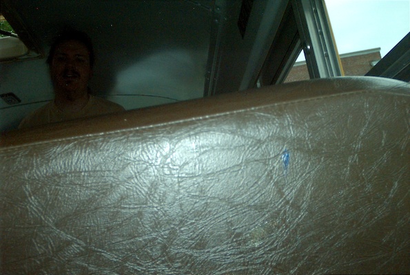 A schoolbus seat