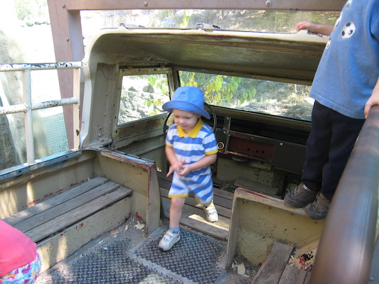 Tim and Cole driving at the zoo (08-28-2007 11:12)