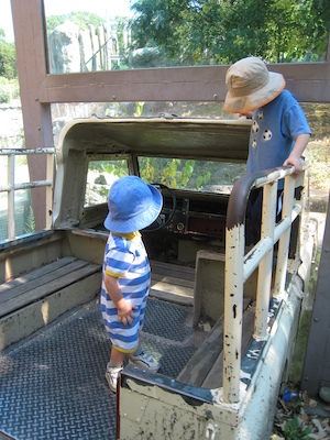 Tim and Cole driving at the zoo (08-28-2007 11:12)