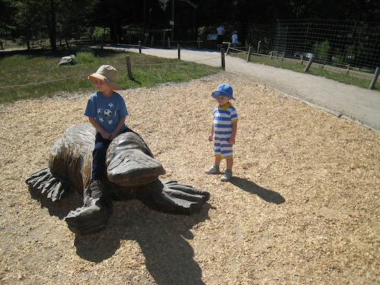 Tim riding a platypus with Cole (08-28-2007 12:23)