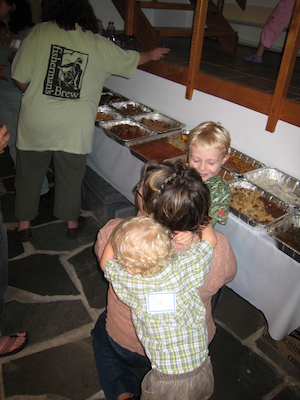 Cole and Tim hugging Mommy (09-22-2007 19:47)