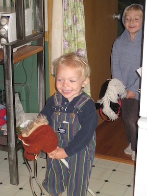 Tim and Cole playing horsie (10-09-2007 08:58)