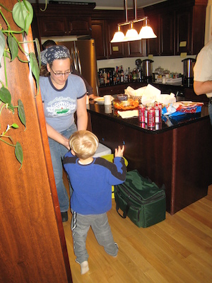 Tim climbing Dawn (10-13-2007 19:12)